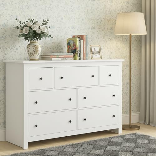 AilZylphera Cómoda Blanca con 7 cajones