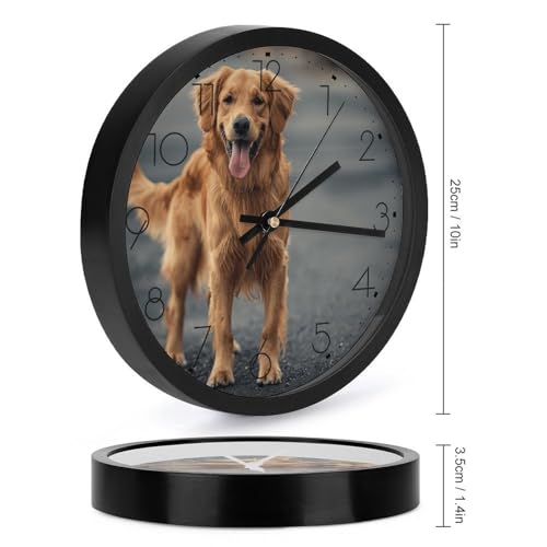 Horloge murale numérique décorative ronde de 25,4 cm sans tic-tac