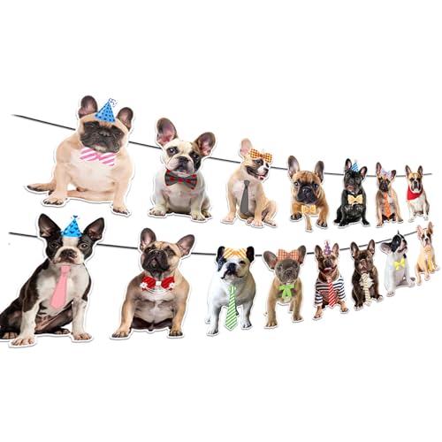 Banner per feste Bulldog francese con viso diverso Bulldog francese Decorazioni da appendere per bulldog francese Decorazioni di compleanno Bulldog francese Decorazioni per feste di compleanno