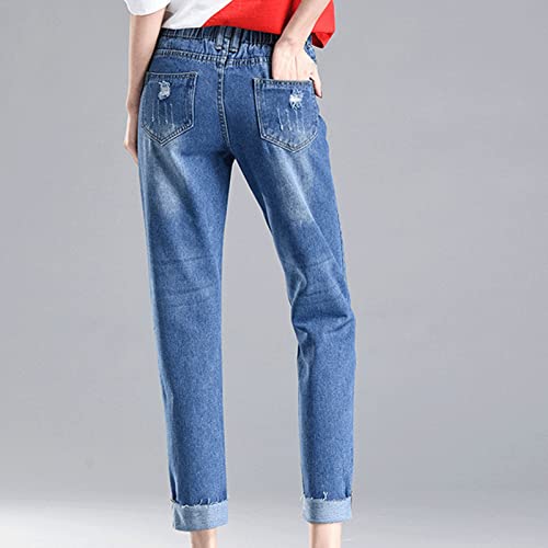 Maiyifu-GJ Women High Waist Ripped Skinny Jeans Boyfriend Slim Fit Washed Stretch Jean Juniors Distressed Pencil Denim Pants2