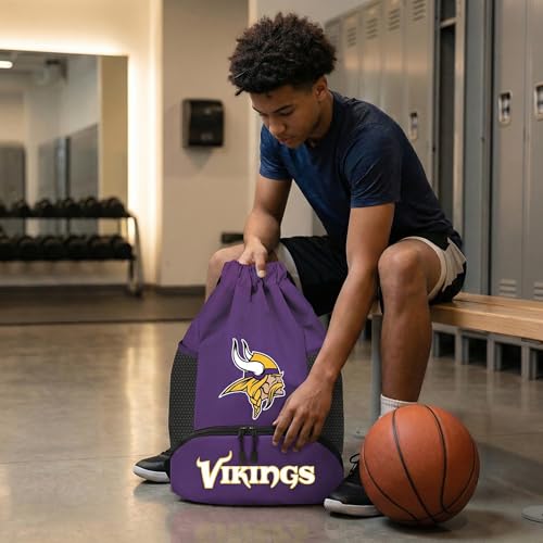 Image of NFL Minnesota Vikings Cinch Bag - Standard Logo Drawstring Backpack