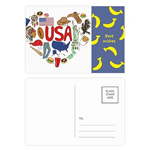 Cartes postales Amérique drapeau USA en lot de 20 pour remerciements et correspondance