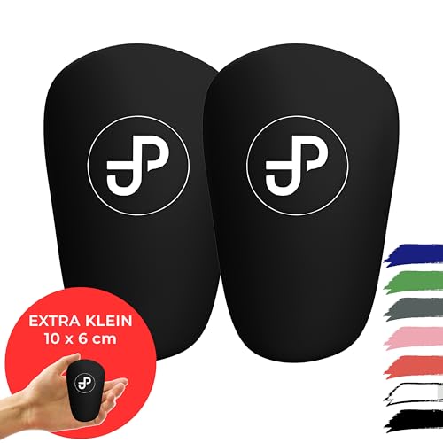 JDP Mini Schienbeinschoner extra kleine Schienbeinschoner Fußball Herren Anti-Rutsch Mini Schienbeinschützer Kinder Fussball Fußball Schienbeinschützer klein Shin Guards 10x6 cm schwarz