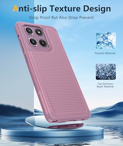 Image of FNTCASE for Moto G Stylus 2026 /2025 Case: Motorola G Stylus 2026 Case 14FT Military Grade Drop Protection with Screen Protector Shockproof Non-Slip Matte Dual Layer Phone Cover, 6.7 inch (Rose Pink)