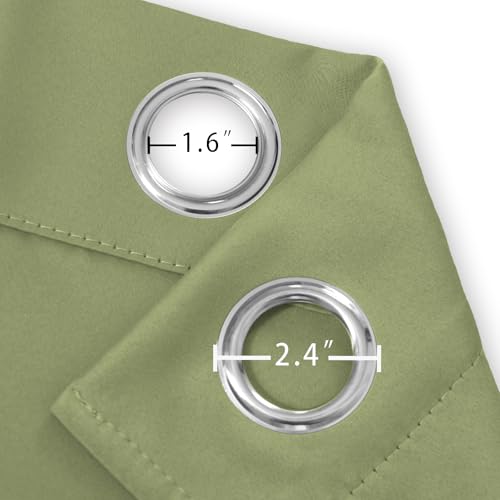 Image of LEMOMO Blackout Curtains 66 x 84 inch /Sage Green Curtains Set of 2 Panels /Thermal Insulated Room Darkening Bedroom Curtains