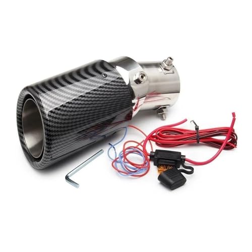 Silenciador escape universal para coche con tubo doblado y luz de garganta trasera efecto fuego