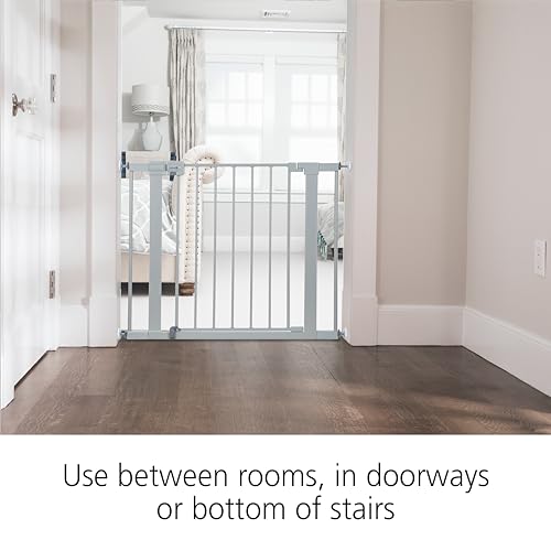 Image of Safety 1st Walk Through Baby Gate with Door, Adjustable Pressure Mount Lift, Dog Gates, Fits 29 inch-38 inch Wide, 1-Pack, Gray