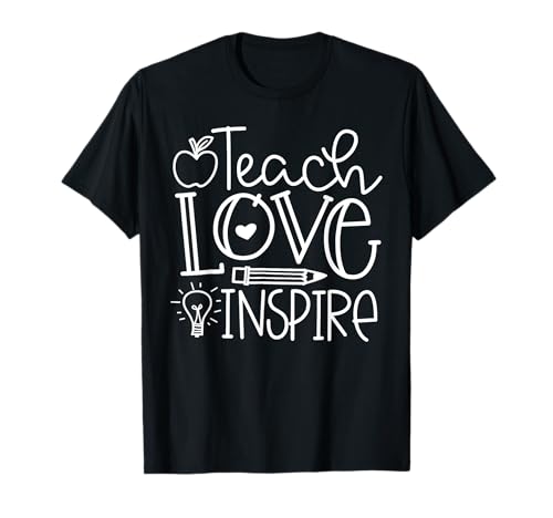 Teach Love Inspire Retro Teacher Ki...