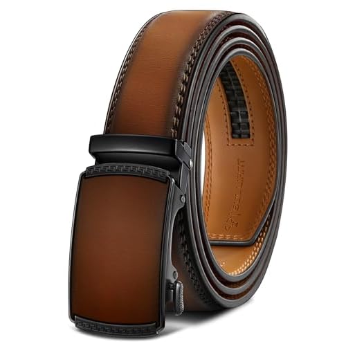 BULLIANT Men's Belt,Slide Ratchet Belt Adjsutable For Men Suit Casual Jeans Gift Boxed,Trim To Fit