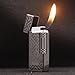 Side-Roller Metal Lighter, Windproof Butane Lighter, Suitable for Candles, Camping, Men's Gifts, Comes in A Beautiful Gift Box.(F)