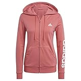 normale Passform adidas Damen W Lin Ft Fz Hd Kapuzenpullover, Hazy Rose/White, M EU