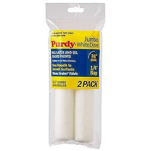 Purdy 140626010 Jumbo Mini White Dove Roller Replacement, 2-Pack, 6-1/2 inch x 1/4 inch nap