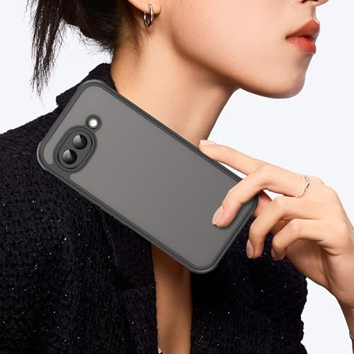 BOKYAS Funda Mate para Google Pixel 10a – Carcasa Antigolpes Grado Militar, Parte Trasera Translúcida de PC y Borde Suave de TPU, Agarre Cómodo – Negro - imagen 6