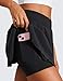 CRZ YOGA Tennis Skirts for Women Crossover High Waisted Ruffle Layered Workout Athletic Golf Skort with Pockets Black XX-Small