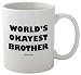 Funny Guy Mugs World's Okayest Brother Ceramic Coffee Mug, White, 11-Ounce