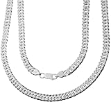 BESONDERS MASKULINES GEWICHT – Ein starker Mann braucht eine starke 925 Sterling Silber Kette. Deshalb schmiegt sich unsere robuste Panzerkette für Herren aus 925 Silber besonders gut um den Hals und eignet sich ideal als Schmuck für Herren. Zudem ist unsere Herren Halskette in Silber besonders massiv und ist mit unserem verstärkten Kettenverschluss ausgestattet.