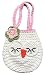 Sarah & Victoria Sweetheart Owl Mini Purse for Little Girls, Ivory & Pink Handbag, Pretty Pink Heart On Back, Soft Handmade Crochet, Cutest Birthday & Flower Girl Gift!