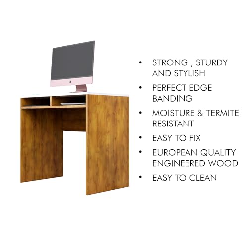 Image of Bniture Wooden Study Table for Home | Engineered Wood Laptop Study Table | Multi Purpose Office Desk for Laptop, Computer, Writing | Table for Study, Workstation Home, Giant Wood & Frosty White