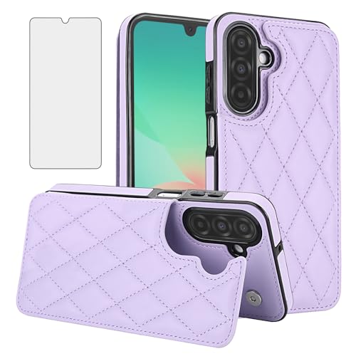 Protège écran verre trempé Samsung Galaxy A26 5G avec coque porte-carte RFID à rabat antichoc