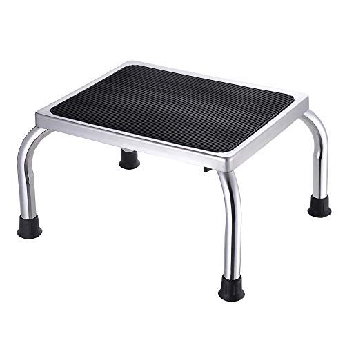 Medical Foot Step Stool Anti-Skid Rubber Platform Chrome-plated Steel Frame Lightweight and Sturdy 500Lbs Weight Capacity for Adults Kids to Use at Home Bathroom Kitchen Clinics Laboratories US Delive