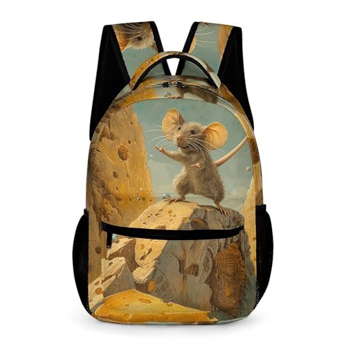 Cheese Backpack for Travel, Ultra Durable Small Bookbag Lightweight Daypack for Women Men