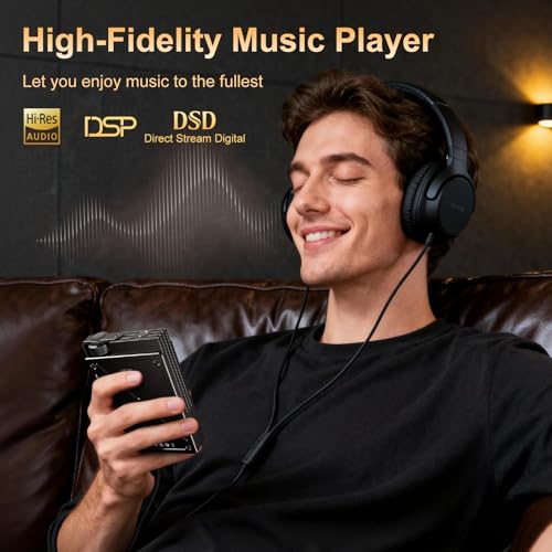 Image of HiFi MP3 Player, Lossless DSD High-Resolution Digital Audio Music Player, Portable DAC FLAC Audio Player, 192Khz /24bit, 64GB Portable Audio Player, Support up to 256GB (Black)
