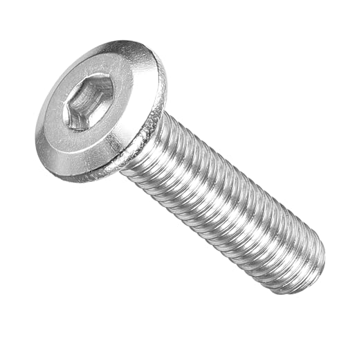 Image of METALLIXITY Flat Head Hex Socket Cap Screws Bolts(M5-0.8x20) 30Pcs, 304 Stainless Steel Hex Socket Furniture Bolts Screws - for Furniture Woodworking Project, Silver Tone