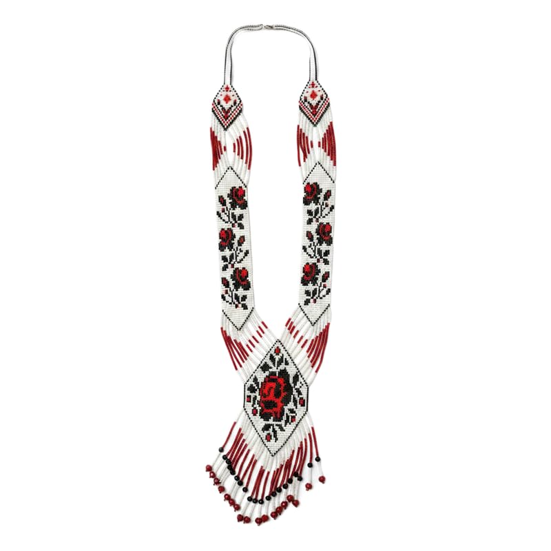 Collier Gerdan ukrainien ajustable en perles pour sublimer un décolleté uni