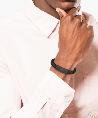 Lacoste Herren Lederarmbänder Kollektion ROKEL aus Geflochtenem Leder mit Poliertem Magnetverschluss – Erhältlich in Grün oder Schwarz – Ansicht 3