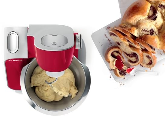 Bosch Série 4, Machine de cuisine, Mum 5, 1000 W, Rouge, Argent