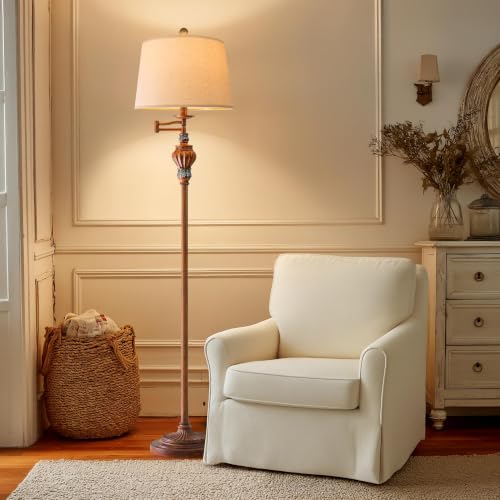 Image of Vintage Floor Lamp with 350 Adjustable Swing Arm 61 inch Lamps for Living Room