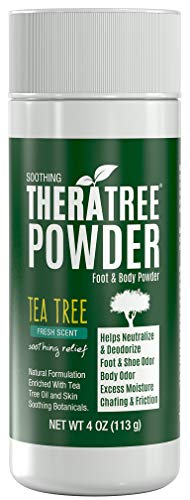 TheraTree Foot, Body and Shoe Powder with Tea Tree for Odor and Moisture