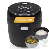 Tristar Digitaler Reiskocher mit Low-Carb-Funktion, 8 Automatikprogramme, 0,6 L Reis Kapazität, Digitales Bedienfeld, Leicht zu Reinigen, RK-6238