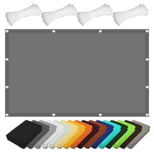 Voile d'ombrage bloque 98% rayons UV imperméable 3 x 6.5 m gris avec oeillets