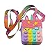 Produktbild POP IT Push Bubble Umhängetasche, 2 in 1 Zappeln sensorische Spielzeugtasche, einfache Grübchen Spielzeugtasche, sensorische Umhängetaschen, modische kreative diagonale Tasche, Handspielzeugtasche