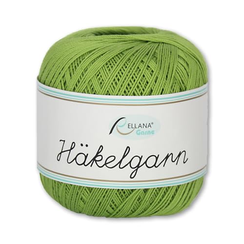 Frida's Wollhaus Rellana 50 g di filato per uncinetto 100% cotone | 13 colori tra cui scegliere | Lavoro a maglia fatto a mano (32 | verde chiaro)