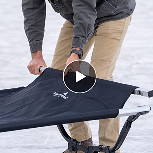 Teton Sports Camping Cot With Patented Pivot Arm - Folding Camping Cot For Car & Tent Camping - Durable Canvas Sleeping Cot - Portable Camping Accessory - 85.5" X 35.5" - Universal #TOP6