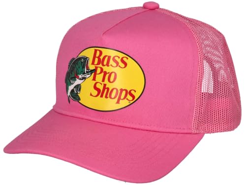 Bass Original Fishing Pro Trucker Hat Mesh Cap -Adjustable Snapback Hat for Men and Women-Great for Hunting Fishing Travel (Light Red) 1