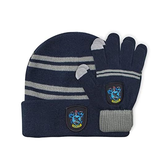 Cinereplicas - Harry Potter - Set Gorro & Guantes - Niños - Licencia Oficial - Casa Ravenclaw - Azul y Gris
