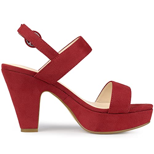 Image of Allegra K Women's Slingback Platform Heels Chunky High Heel Sandals