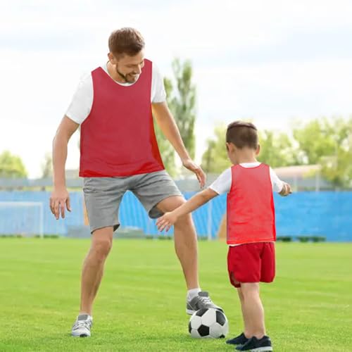 Image of 6 Pack Pinnies Team Practice Vests for Child Youth Teen Adult, Mesh Scrimmage Jersey for Soccer Football Basketball