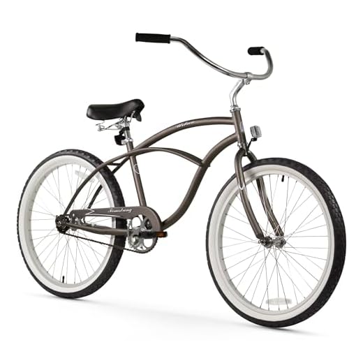 Firmstrong Urban Man Beach Cruiser Bike, Mens Bicycle 24-Inch, 1-Speed, Matte Grey