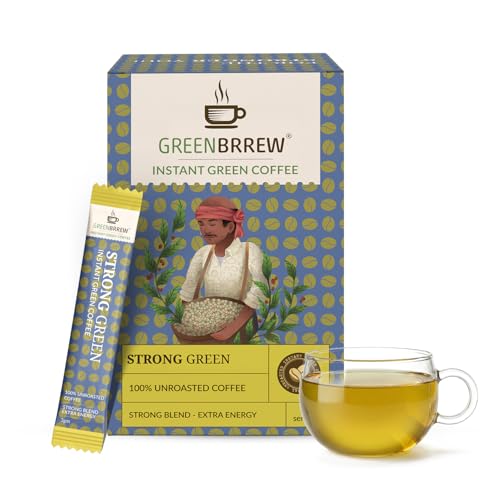 Image of Greenbrrew Strong Instant Green Coffee - 20 Easy Mix Sachets, Pack of 1 (60g)