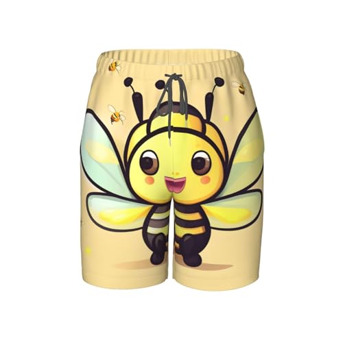 Yellow bee Youth Beach Pants, Soft and Breathable, with Drawstring Waist, Suitable for Sports and Leisure.