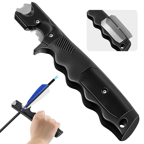 Enhon Fletching Removal Tool Dual Angle Arrow Fletching Tool for Precise Fletch & Glue Removal, Archery Tools with Stainless Steel Blade & Extra Replacement Blades for Arrow Maintenance & Repair