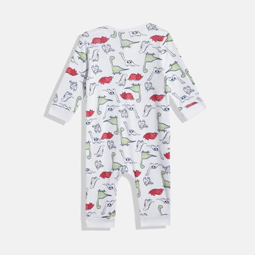 Image of Mothercare Girls Autumn Charm Printed Full Sleeve All-In-One Romper | Soft Cotton Jumpsuit Bodysuit for Baby & Toddler | (Pack of 2)