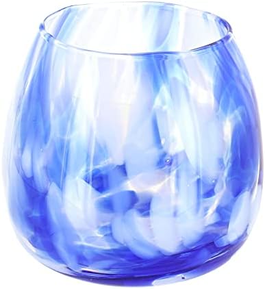 Blue Rose Polish Pottery - Blue Cobalt and Opal Confetti Hurrican...