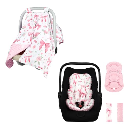 Inserto para asiento de auto infantil rosa miniatura 1