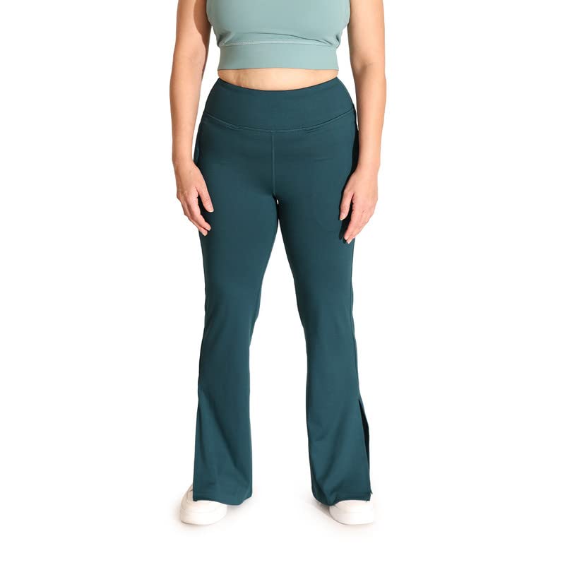 Women On-The-Go Slit Flare Pants | AeroFlo Fabric | Stylish Slits | High Rise | Flare Pants for Women