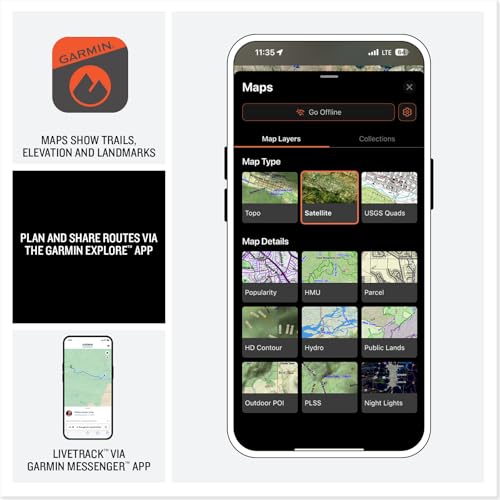 Image of Garmin GPSMAP H1 Premium GPS Handheld Navigator for Hiking, Rugged Design with Color Touchscreen and Buttons, Long Battery Life, Built-in Flashlight, Preloaded Maps Bundle